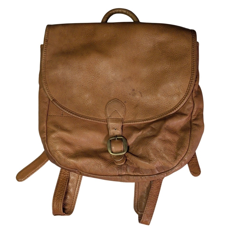 HOBO International Vintage Brown Leather Backpack Bag Medium Bohemian Vacation